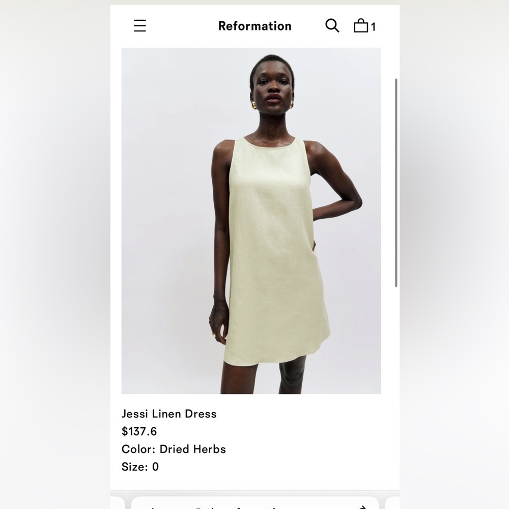 Reformation Jessi Dress in Herbs